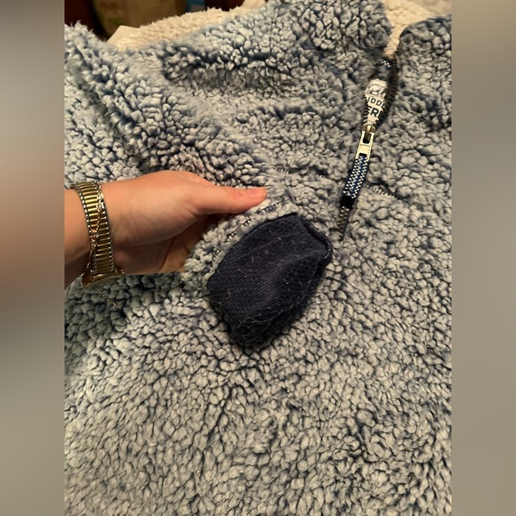 🐻☁️Cuddly Sherpa Navy Half-Zip - Picture 4 of 6